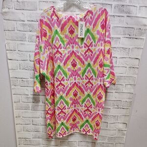 IMAXE Vibrant Patterned Dress - Pink, Green, Yellow